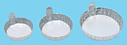 Crimped and tabbed aliminum dish