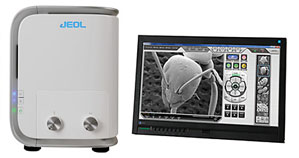 JEOL NeoScope JCM-6000 Benchtop SEM, fits on small lab tabletop, also called benchtop SEM