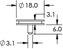 18mm diameter pin stub specimen mount