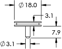 18mm diameter pin stub specimen mount