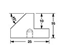 Specimen Mount, 45/90°, M4, 25 x 16mm