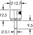 PELCO Pin Stub Extender drawing