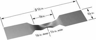 Tungsten evaporation boat with narrow section