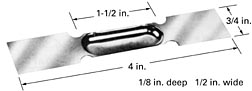 Tungsten  Boat, 1/2" x 1-1/2" trough