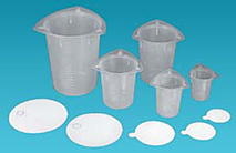 plastic beakers