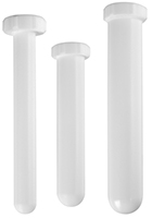 PTFE test tubes with screw caps