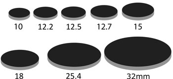 carbon planchets for JEOL, Hitachi, pin stubs