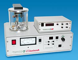 108C Auto Carbon Coater shown with the MTM-10 High Resolution Thickness Monitor 