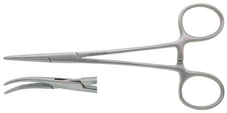 forceps, hemostat, halstead mosquito, curved, 6"