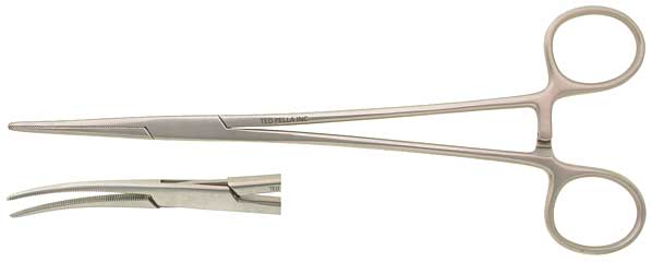 forceps, hemostat, halstead mosquito, curved, 8.25"