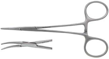 forceps, hemostat, micro mosquito, curved, 5"