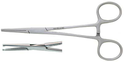 forceps, hemostat, crile, straight, 1x2 teeth, 5.5"