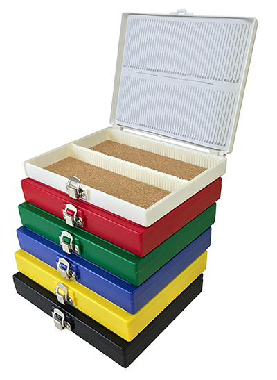 Pack of 12 Ted Pella 2306-5-CS PELCO MicroSlide Storage Box for 25 Slide Inc. Yellow 