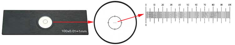 Stage Micrometer for transmitted and reflected lignt