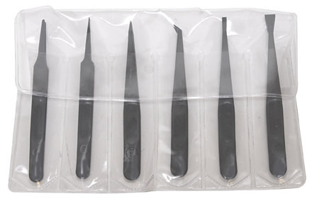 set of 6 PELCO SV Carbon Fiber Reinforced Tweezers