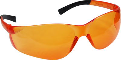 safety glasses, orange lenses