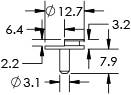 low profile fib pin mount 90°