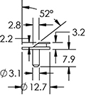 low profile 38° pin mount for fib