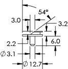 short pin low profile fib pin mount 36°