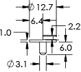 short pin low profile fib pin mount 90°