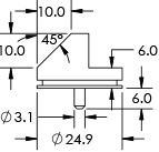 low profile 70 degree sem mount dimensions