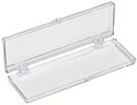 flat, rectangular polystyrene box with hinges