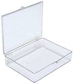 plastic box with hinged lid