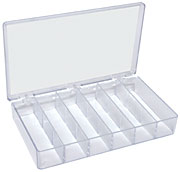 Styrene Plastic box, 6 compartments