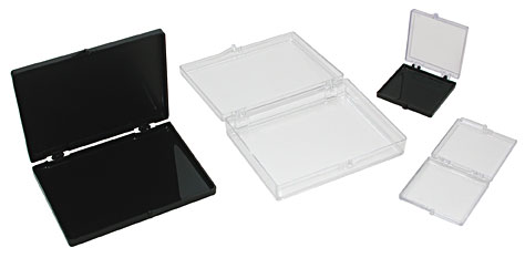 1 x 1 x 3/4 Hinged Lid Clear Plastic Box (#112)