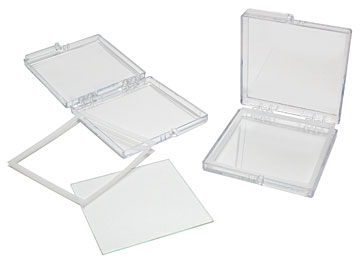 2"x3" Lot of 4 Hinged boxes  AD23C-00-X8 Gel-Box by Gel-Pak 8 retention 