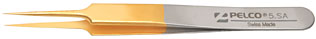 PELCO Gold Plated Tweezers, style 5