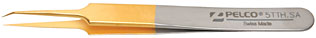 PELCO Gold Plated Tweezers, Style 5A