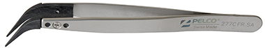 curved fine tip carbon tweezers, style 7