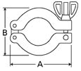 cast aluminum NW/KF wing nut clamps