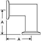 NW/KF 90° mitered elbow, 304 stainless steel vacuum connection