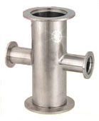 NW/KF reducing 4-way crosses, 304 stainless steel, vacuum connector