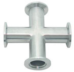 NW/KF equal 4-way crosses, 304 stainless steel