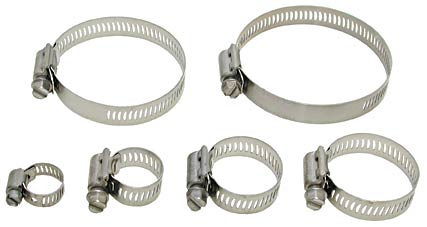 hose clamps for vacuum hose, stainless steel