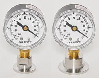 Analog Vacuum Gauge with NW/KF Flange Adapters