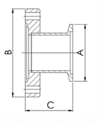 CF to NW/KF Flange Adapter Diagram