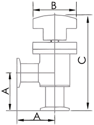 Right Angle Ball Valve Drawing